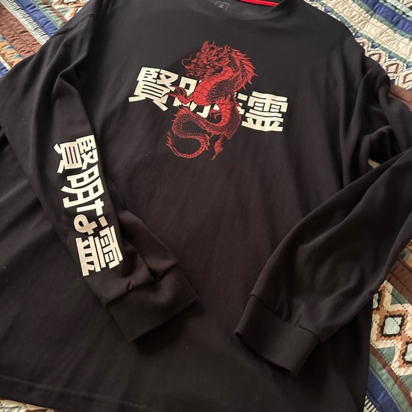 3/50$ Black long-sleeve / size large / unisex / drop shoulder sweater - Picture 4 of 12